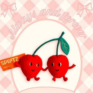 Valentine’s Day decor, spritz cherry couple.